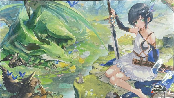 画像1: プレイマット『絆の竜剣士・アイラ(GCS千葉/イラスト違い)』【サプライ】{-} (1)