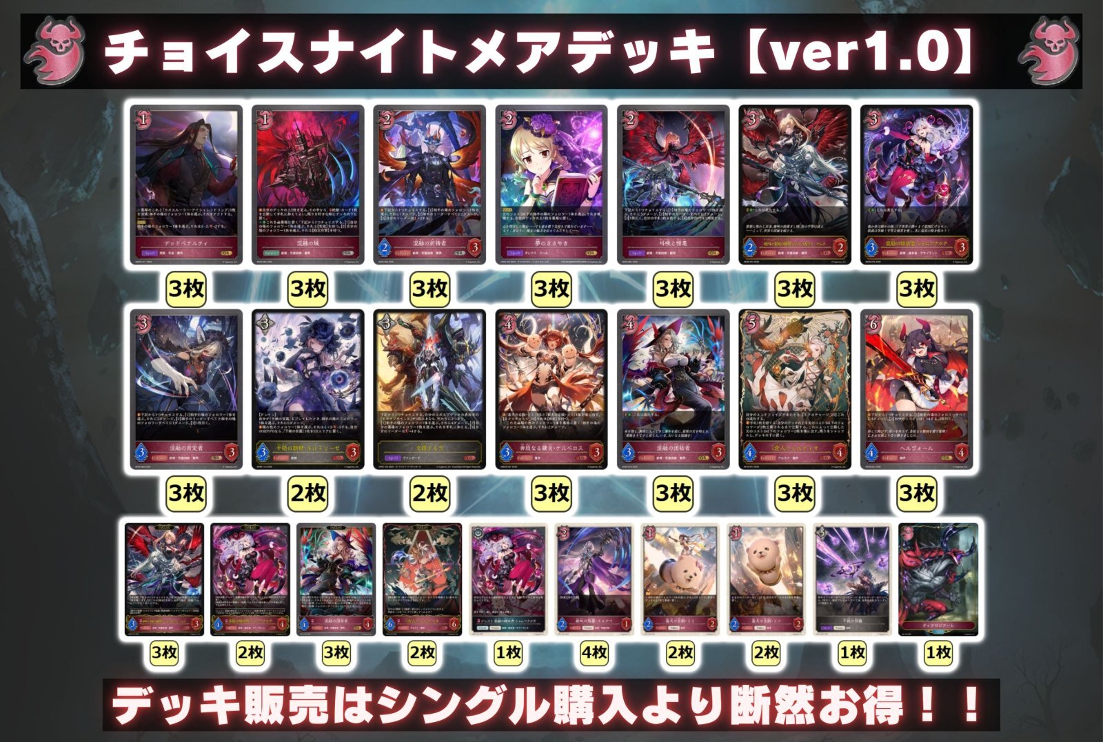 機械ナイトメアデッキトークンセット チョイスナイトメアデッキ【ver1.0】{-}《-》